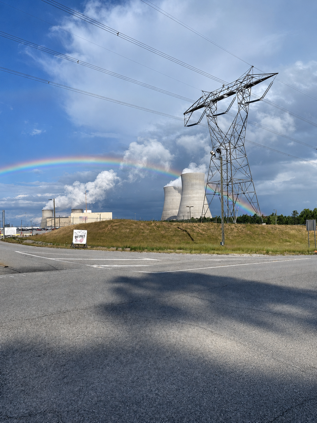 Rainbow over Vogtle Units 1 through 4